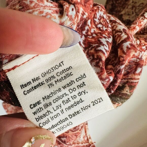 Good Hart Style Charm Ruffle Sleeve Medallion Print Top – Small – Boho Luxe NWT - Picture 6 of 7